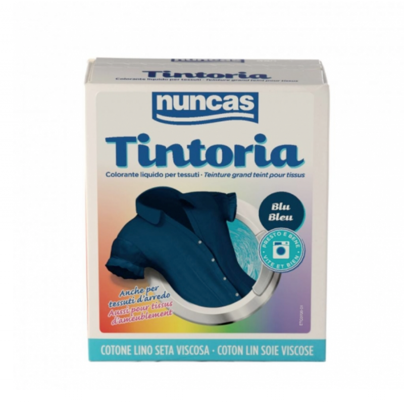  Teinture  tissus  coton lin viscose Bleu  NUNCAS