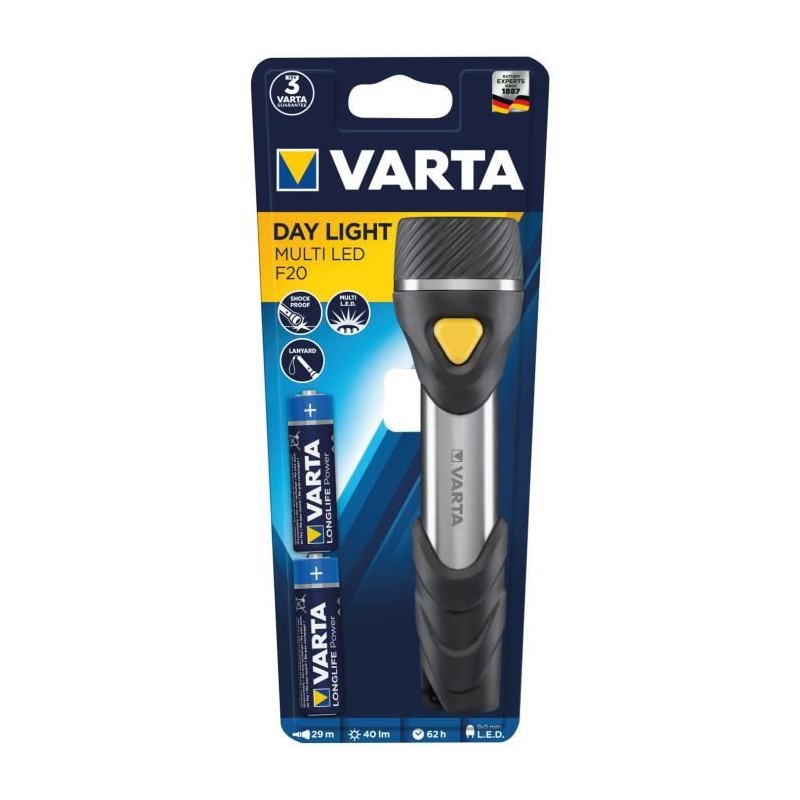 Torche led day light avec 2 piles AA(LR6) Varta