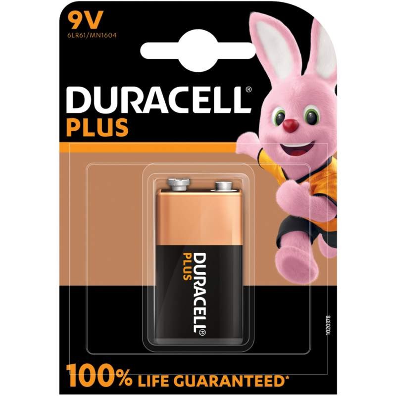 Pile 6LR61 Duracell Plus 9V alcaline