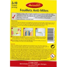 Feuillets anti mites textiles