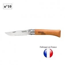 Couteau Opinel n°10 lame acier avec bague tournant carbone