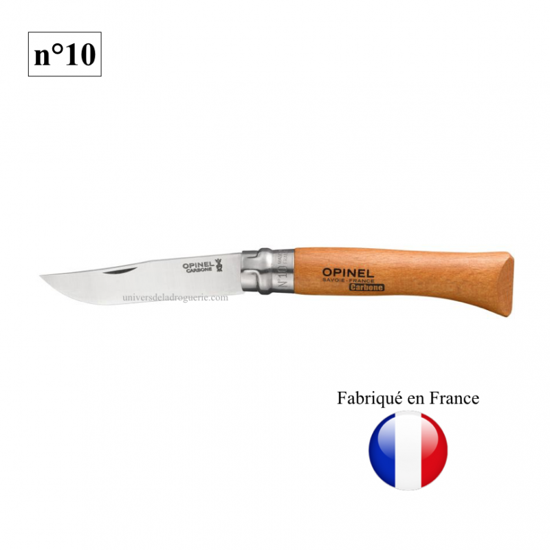 Couteau Opinel N°10 Virobloc – Manche Bois – Made In France – Occasion